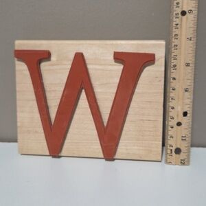 W Monogram Capital letter Rubber stamp